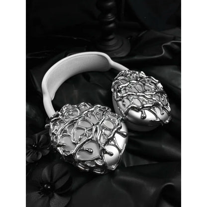 VYNTRIX Liquid Black Earphone Covers – Futuristic 3D Protective Shell