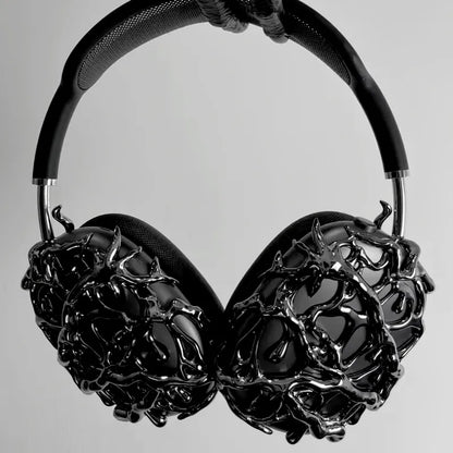 VYNTRIX Liquid Black Earphone Covers – Futuristic 3D Protective Shell