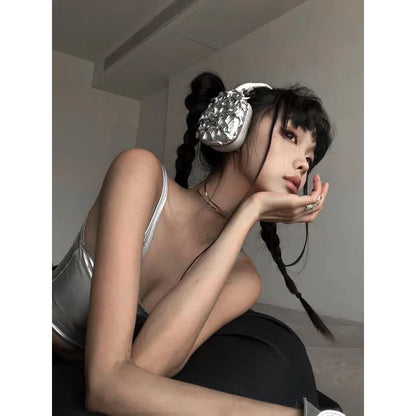 VYNTRIX Liquid Black Earphone Covers – Futuristic 3D Protective Shell